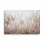 Obraz na szkle - Beżowa trawa pampasowa na wietrze - styl boho w naturalnych tonacjach, idealny do salonu lub sypialni