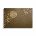 Obraz na szkle - W stronę słońca – złote sylwetki ptaków i słońce