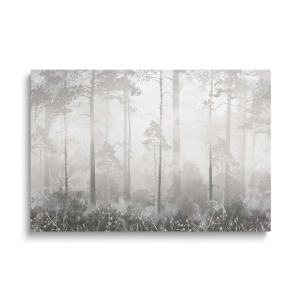 Obraz na szkle - Zamglony las w szarościach
