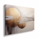 Obraz na płótnie - Złote Kręgi 3D na ścianę 