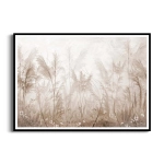 Plakat - "Beżowa trawa pampasowa na wietrze" - styl boho w naturalnych tonacjach, idealny do salonu lub sypialni 