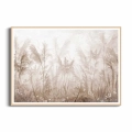 Plakat Beżowa trawa pampasowa na wietrze drewniana ramka