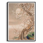 Plakat - Sō Shizan - Japońska kwitnąca wiśnia w świetle księżyca - Reprodukcja 