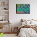 Plakat - Vincent van Gogh - Irysy - Reprodukcja czarna ramka w pokoju