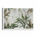 Plakat Liście tropikalne w odcieniach zieleni biała ramka
