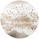 Fototapeta okrągła - Złote ptaki