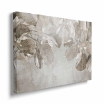 Obraz na płótnie - Liściasta kurtyna – beżowe liście w nowoczesnym stylu botanicznym