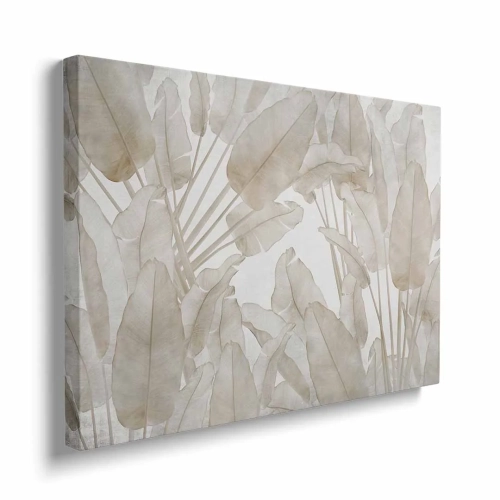 obraz-na-plotnie-bezowe -liscie-bananowca-bok.webp