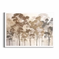 Plakat Brązowy las liściasty 3D biała ramka