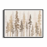Plakat - Brązowy las iglasty