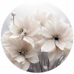 Fototapeta okrągła - Kwiaty w kolorze kremowo-brązowym I