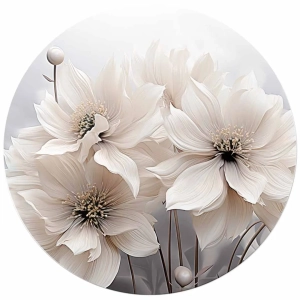 Fototapeta okrągła - Kwiaty w kolorze kremowo-brązowym I