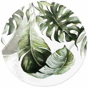 Fototapeta okrągła - Wdzięczne zwisające zielone liście