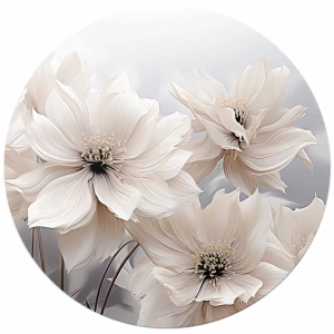 Fototapeta okrągła - Kwiaty w kolorze kremowo-brązowym II