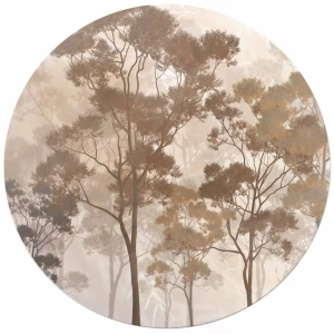 Fototapeta okrągła - Brązowy las liściasty 3D