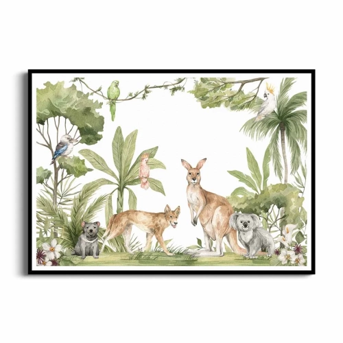 plakat-czarna-ramka-przod-kangur-i-przyjaciele.webp