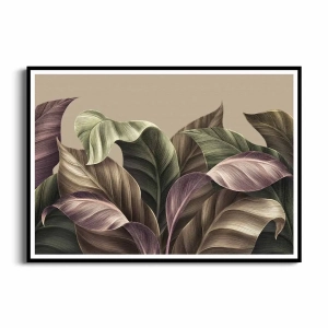 Plakat - Smukłe barwne liście - elegancki roślinny wzór w naturalnych kolorach