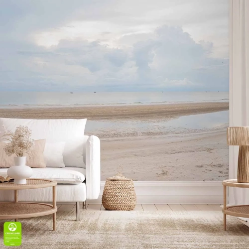 Fototapeta z morskim pejzażem i plażą – dekoracja ściany w stylu boho lub coastal