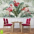 fototapeta-flamingi-w-zielonych-lisciach-wnetrze.webp