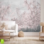 Fototapeta na wymiar botaniczna pastelowa z efektem vintage – nowoczesna tapeta ścienna