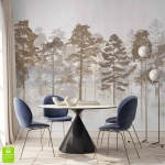 Fototapeta na wymiar - klimatyczna tapeta ścienna z pejzażem lasu do sypialni lub salonu