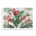 plakat-bez-ramki-przod-flamingi-w-zielonych-lisciach.webp
