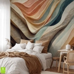 Fototapeta na wymiar abstrakcyjne kolorowe fale – tapeta ścienna 3D do sypialni, salonu