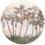 Fototapeta okrągła - Tropikalne Palmy w Stylu Boho, Do Sypialni lub Salonu