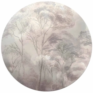 Fototapeta okrągła - Mgliste Drzewa w Stonowanych Barwach, Styl Nowoczesny, Do Salonu, Sypialni