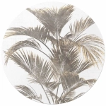Fototapeta okrągła - Stylowa tapeta ścienna z liśćmi palmowymi do salonu, sypialni lub jadalni