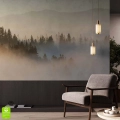 Fototapeta na wymiar Zamglony Las i Góry – aranżacja salonu