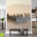 Tapeta ścienna na wymiar Zamglony Las i Góry – dekoracja do wnętrz