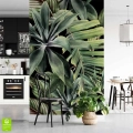 Fototapeta na wymiar Tropikalne Liście w aranżacji kuchni i jadalni