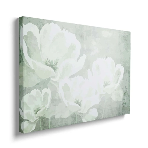 obraz-na-plotnie-z bialymi-kwiatami-na-teksturowym-szarozielonym-tle-bok.webp