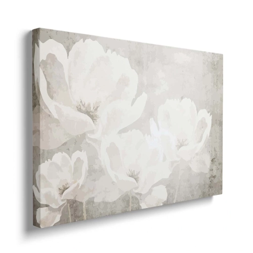 obraz-na-plotnie-z-bialymi-kwiatami-na-teksturowym-szarobezowym- tle-bok.webp