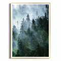 Plakat Las we mgle III złota ramka