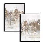 Zestaw plakatów - Klimatyczne plakaty z pejzażem lasu do sypialni lub salonu