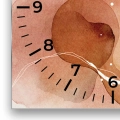 Zegar-kwadrat-cyfry-fragment-akwarelowa-brazowa-abstrakcja.webp