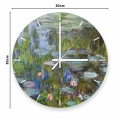 Zegar-30x30-kolo-kreski-biale-wymiary-claude- monet-lilie-wodne-i-most-japonski.webp