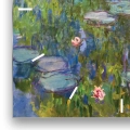Zegar-kwdrat-kreski-fragment-claude-monet-lilie-wodne-i-most-japonski.webp