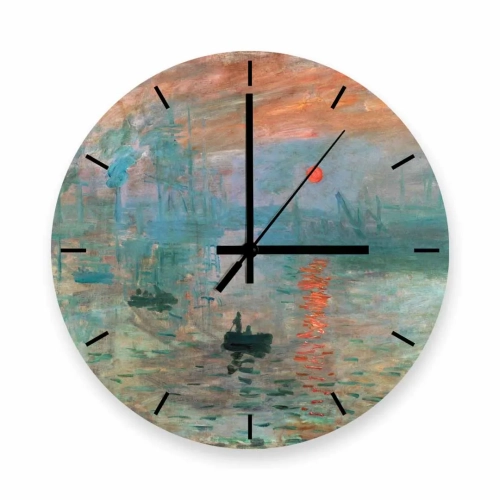 Zegar-30x30-kolo-kreski-przod-claude-monet-impresja-wschod-slonca.webp
