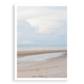 Plakat - Pejzaż Plaży z Morzem, Piaskiem i Chmurami bez ramki