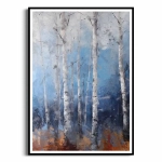 Plakat - Akwarelowy las brzozowy