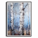 Plakat - Akwarelowy las brzozowy II