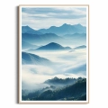 plakat-drewniana-ramka-przod-szczyty-gorskie-w-chmurach-II.webp