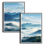 Zestaw plakatów -  Szczyty górskie w chmurach