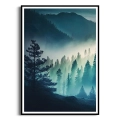 plakat-czarna-ramka-przod-mglisty-las-w-gorach-II.webp