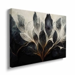Obraz na płótnie - Rozkwitający kwiat w ciemnych barwach 3d do sypialni, salonu