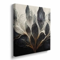 obraz-na-plotnie-kwiaty-i-liscie-w-ciemnych-barwach-II-bok-kwadrat.webp
