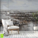 Fototapeta na wymiar jak Obraz na Ścianę, Malowane Trawy nad jeziorem do Salonu, Sypialni
